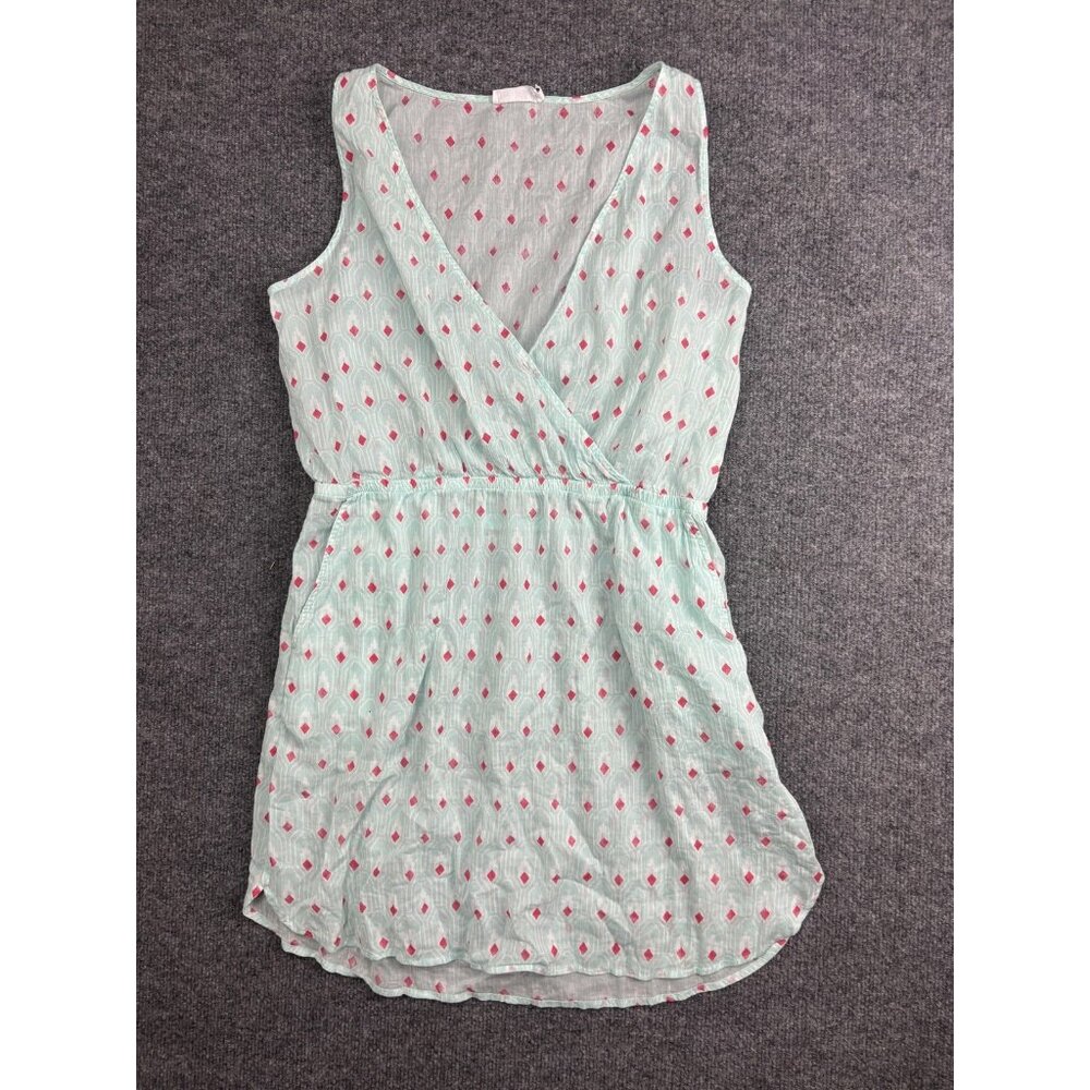 Carve Designs Dress Womens‎ Medium Green Geometric Wrap Sundress Pockets Summer